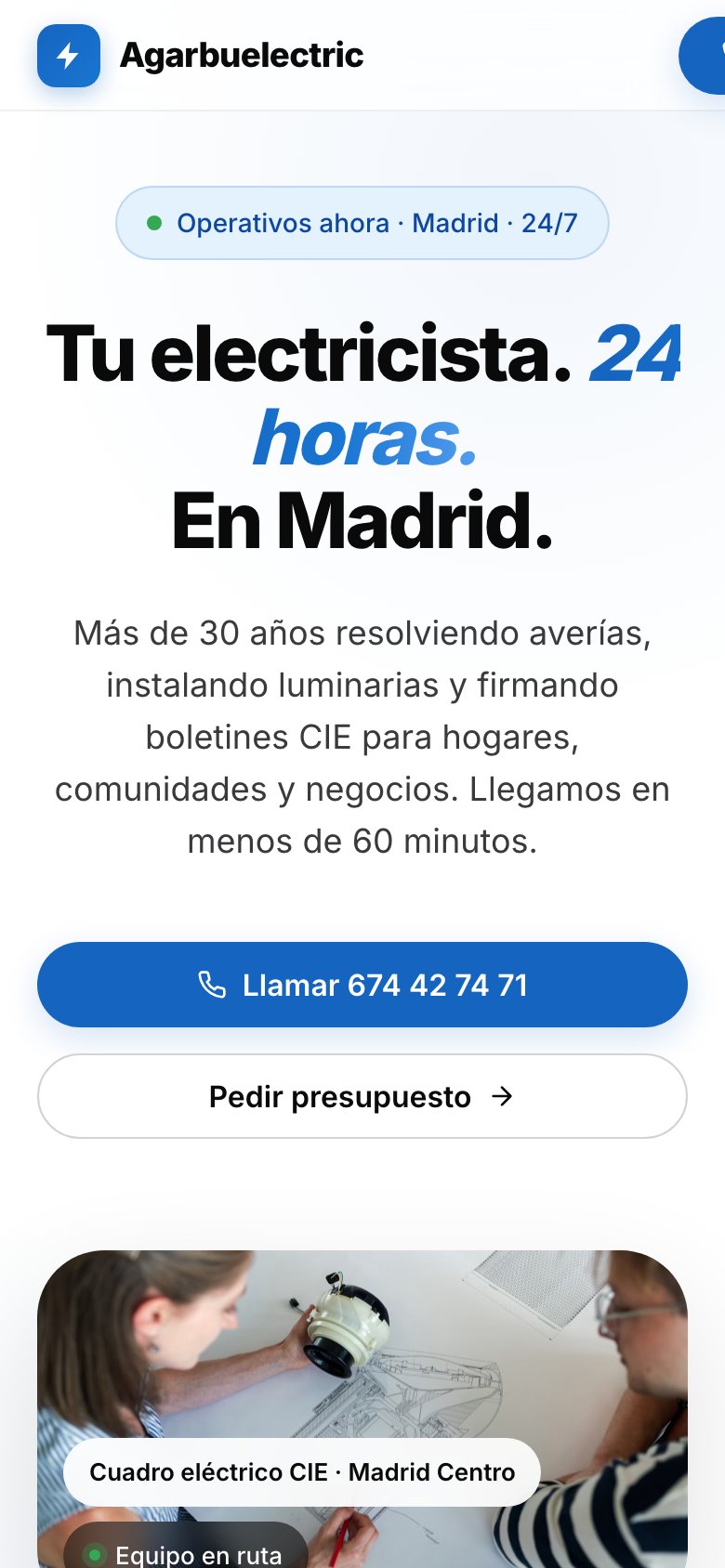 Agarbuelectric en móvil