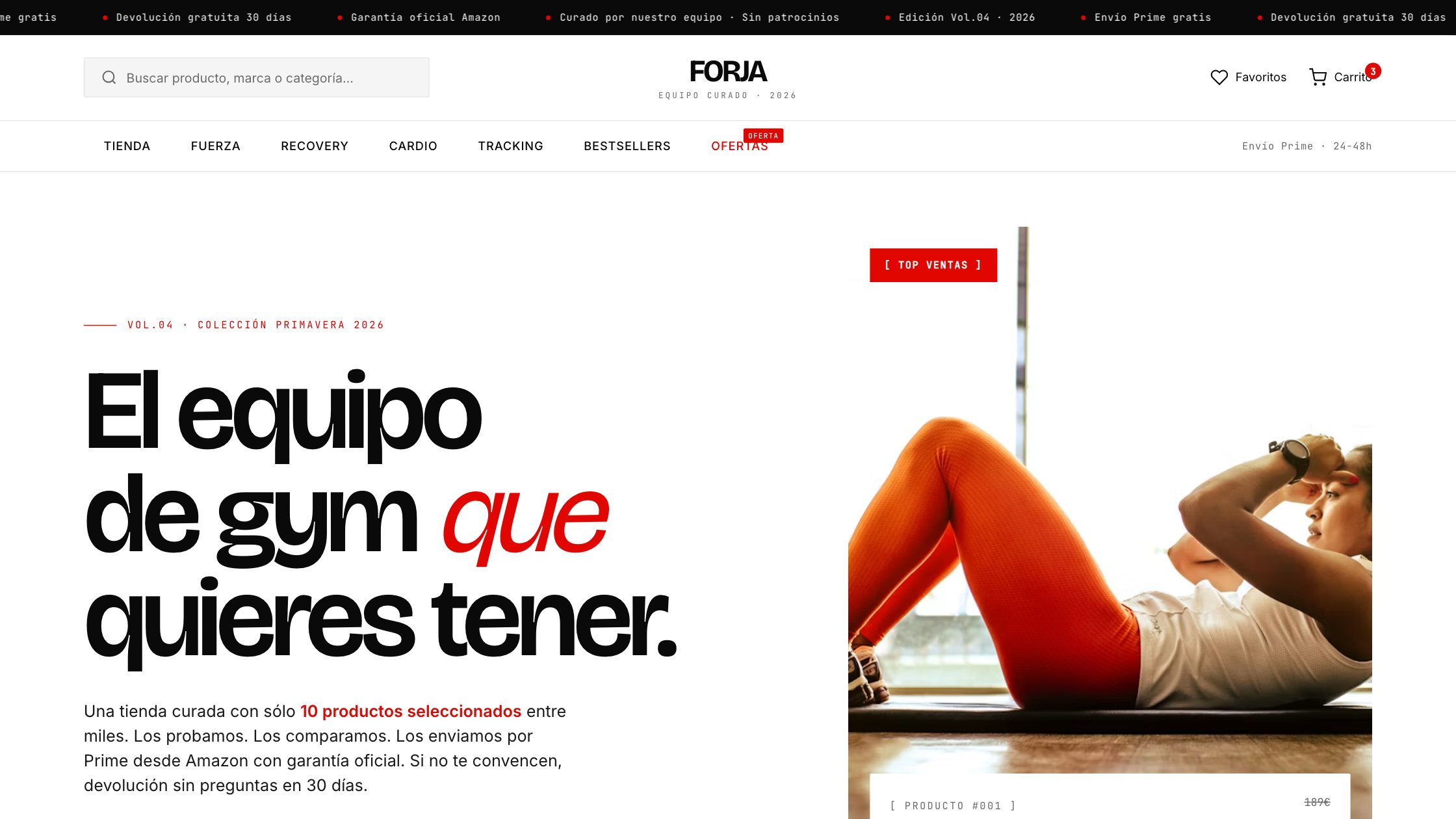 Tienda online FORJA de equipo fitness curado