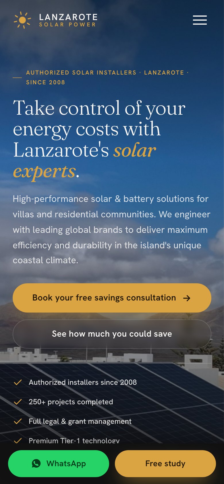 Lanzarote Solar Power en móvil