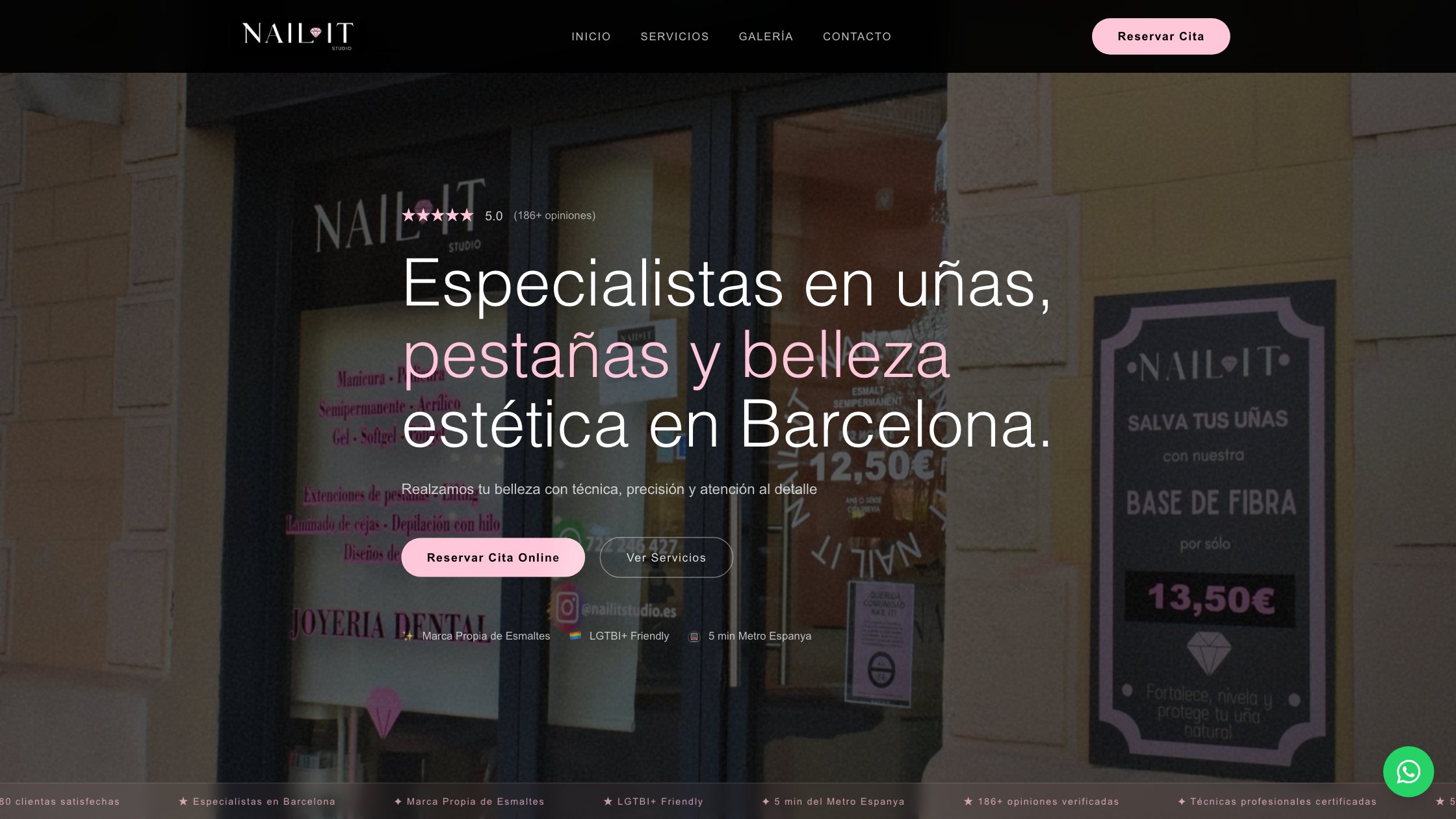 Web de Nail It Studio, especialistas en uñas y estética en Barcelona