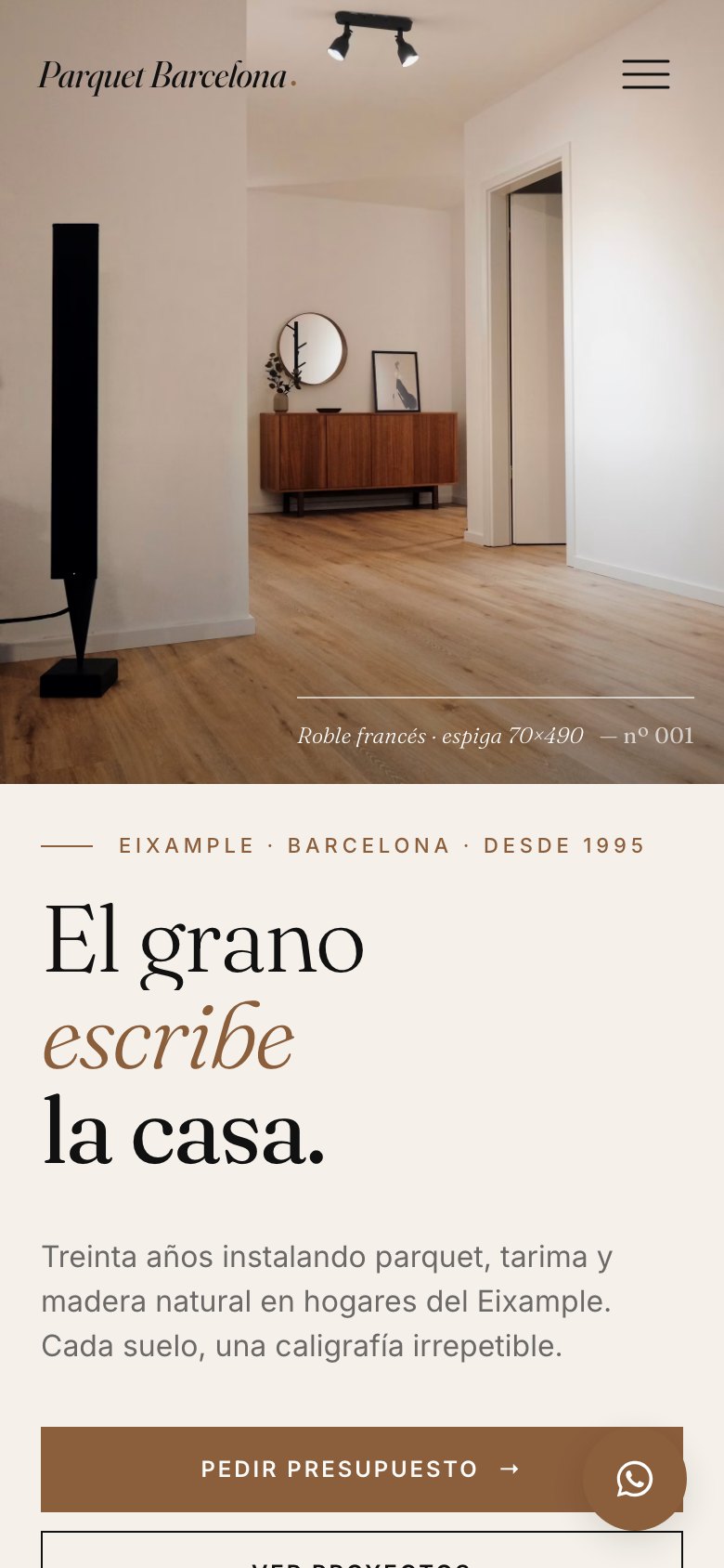 Parquet Barcelona en móvil