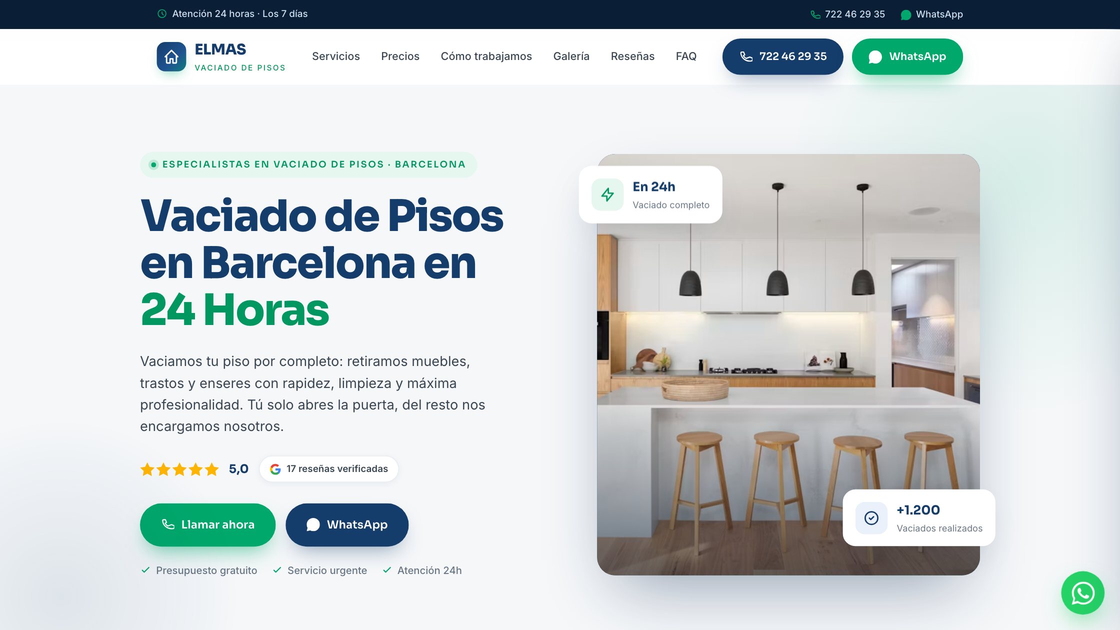 Web de Vaciado de Pisos ELMAS, vaciados en Barcelona en 24h