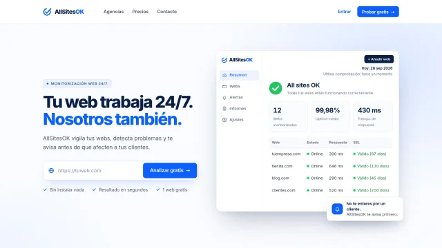 Portada de la web de AllSitesOK