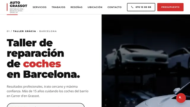 Web de Auto Grassot, proyecto de diseño web de WebsBarcelona