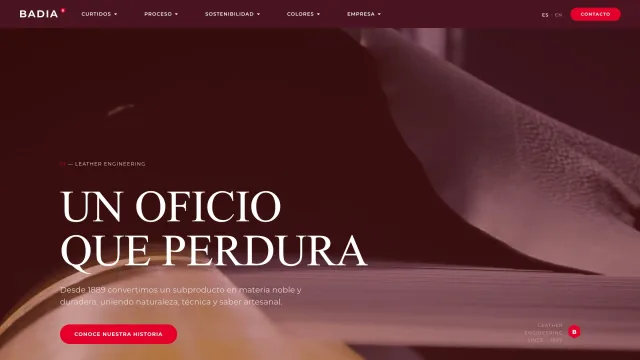 Portada de la web de Curtidos Badia