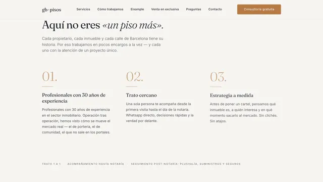 Portada de la web de GB Pisos