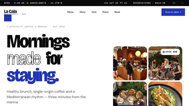 Portada de la web de La Cala Barceloneta