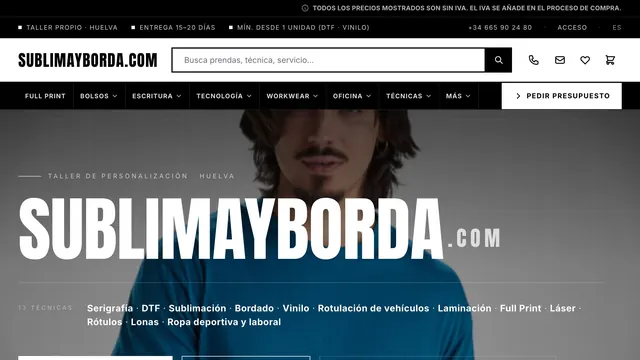 Portada de la web de Sublimayborda