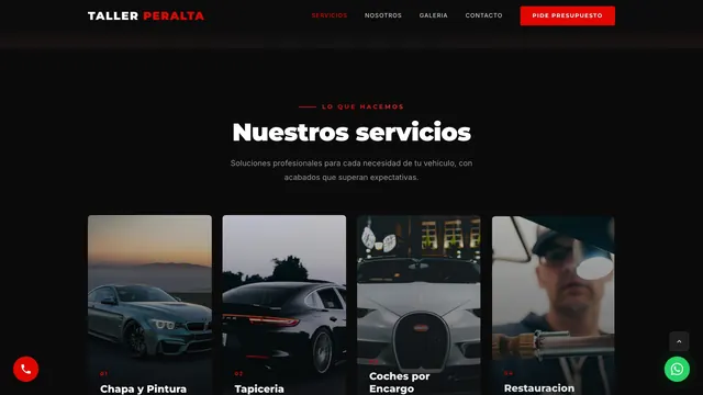 Portada de la web de Taller Peralta