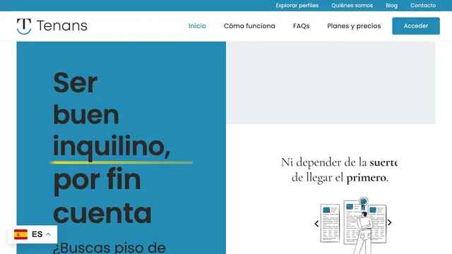 Portada de la web de Tenans (tenans.com)