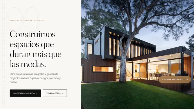 Web de URBANCAT, construcción y reformas en Barcelona