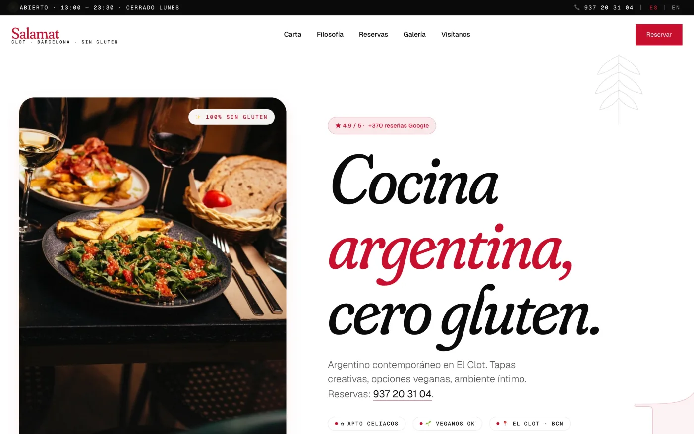 Landing page para clínica en Barcelona con formulario de citas