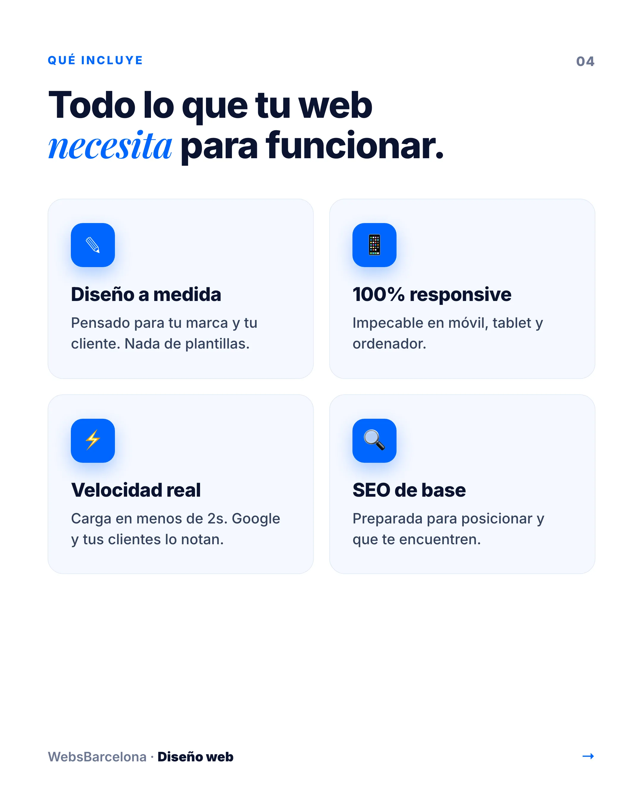 Slide de un carrusel educativo de Instagram con las claves de una web que funciona
